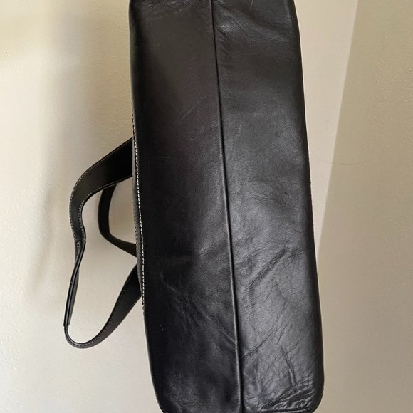 Coach Leather Tote Bag - Black and Grey #M0720-F10928 - Picture 3 of 7